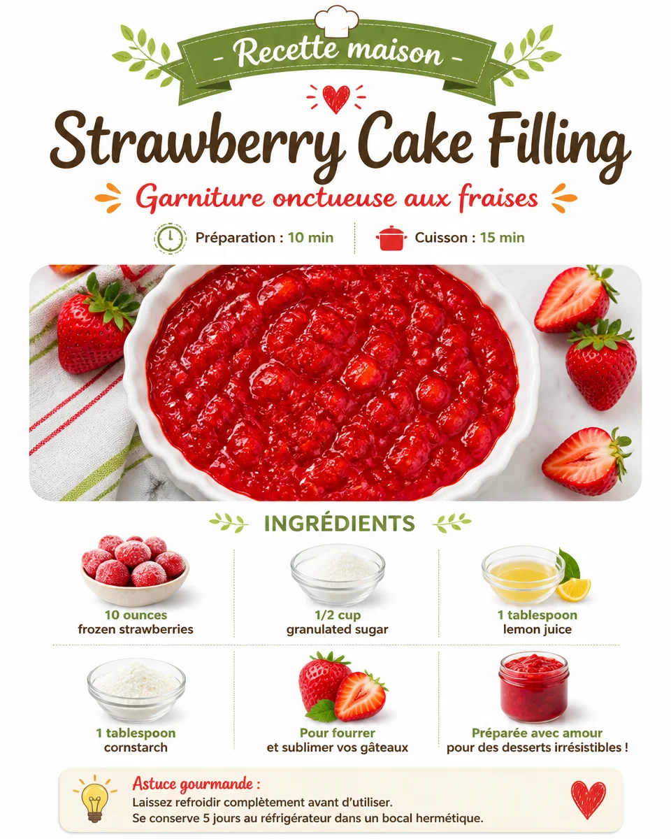 Delicious strawberry cake filling for desserts and baking recipes