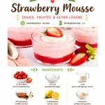 Delicious homemade strawberry mousse in a dessert glass