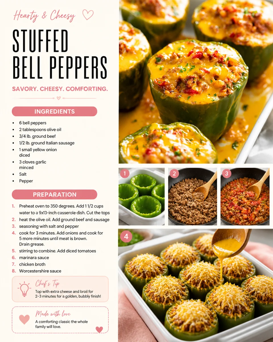 Colorful stuffed bell peppers filled with rice and vegetables