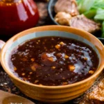Bottle of sweet and savory sauce for enhancing meals
