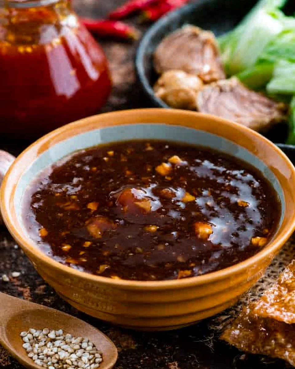 Bottle of sweet and savory sauce for enhancing meals