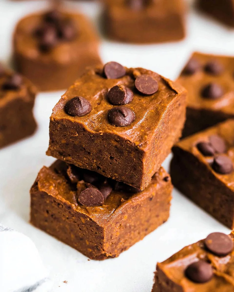 Delicious homemade sweet potato brownies on a wooden table