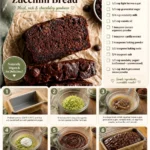 Vegan Chocolate Zucchini Bread topped with chocolate chips and garnished with mint