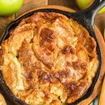 Delicious Apple Pan Dowdy dessert with apples and crust in a baking dish