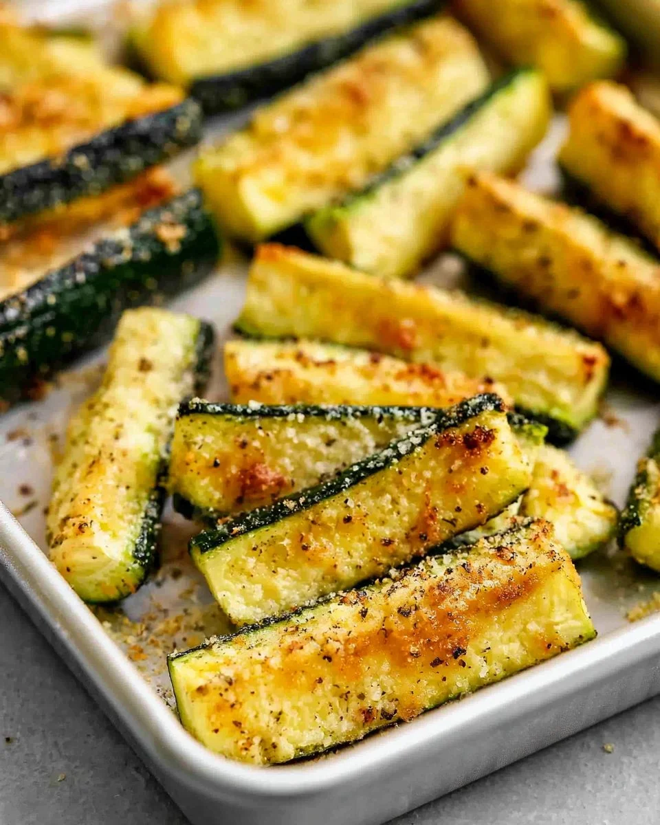 Delicious Parmesan Baked Zucchini fresh from the oven, golden and cheesy.
