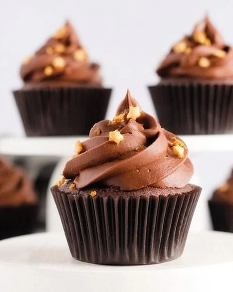 Delicious small batch chocolate cupcakes with creamy frosting