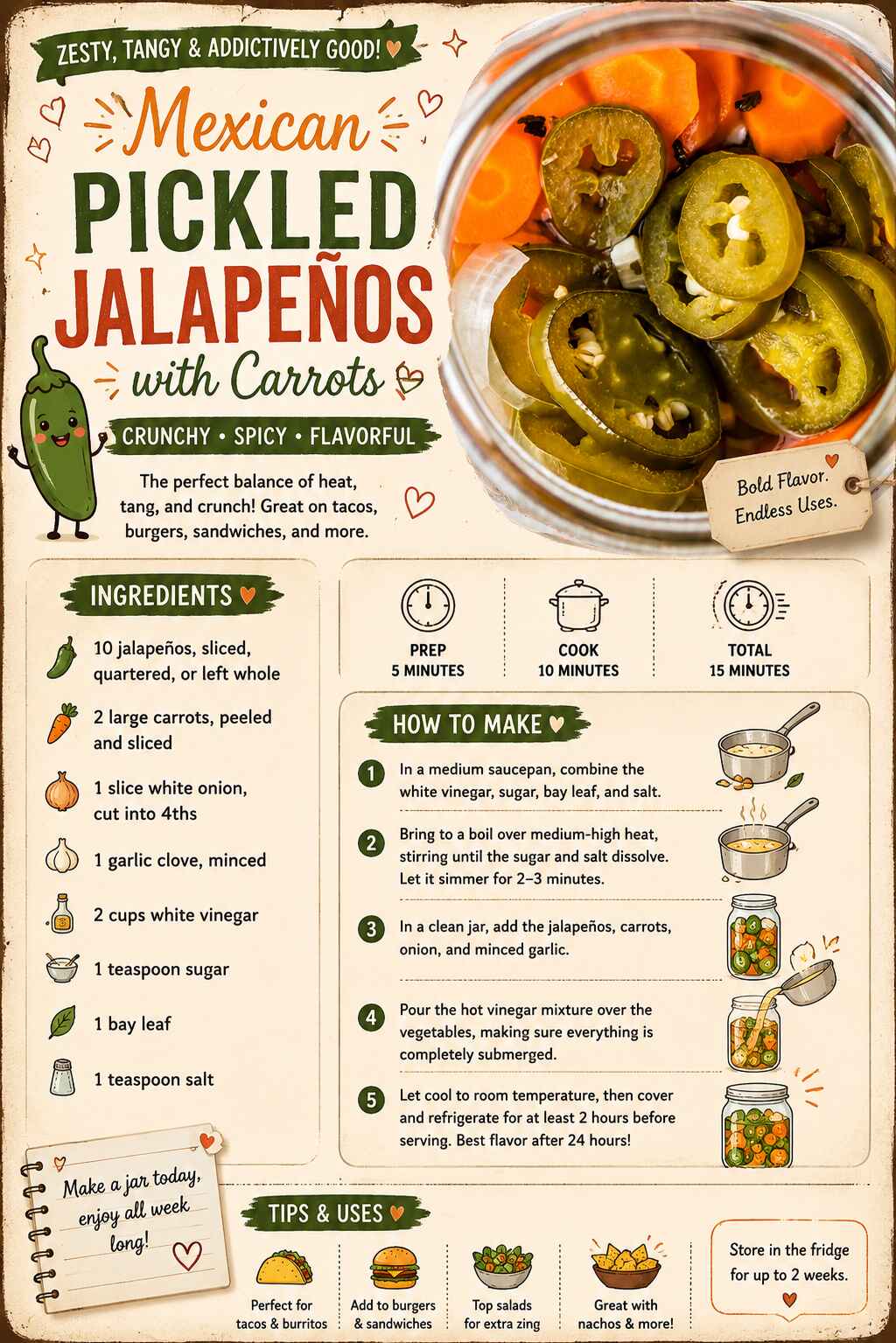 Mexican Pickled Jalapeños And Carrots