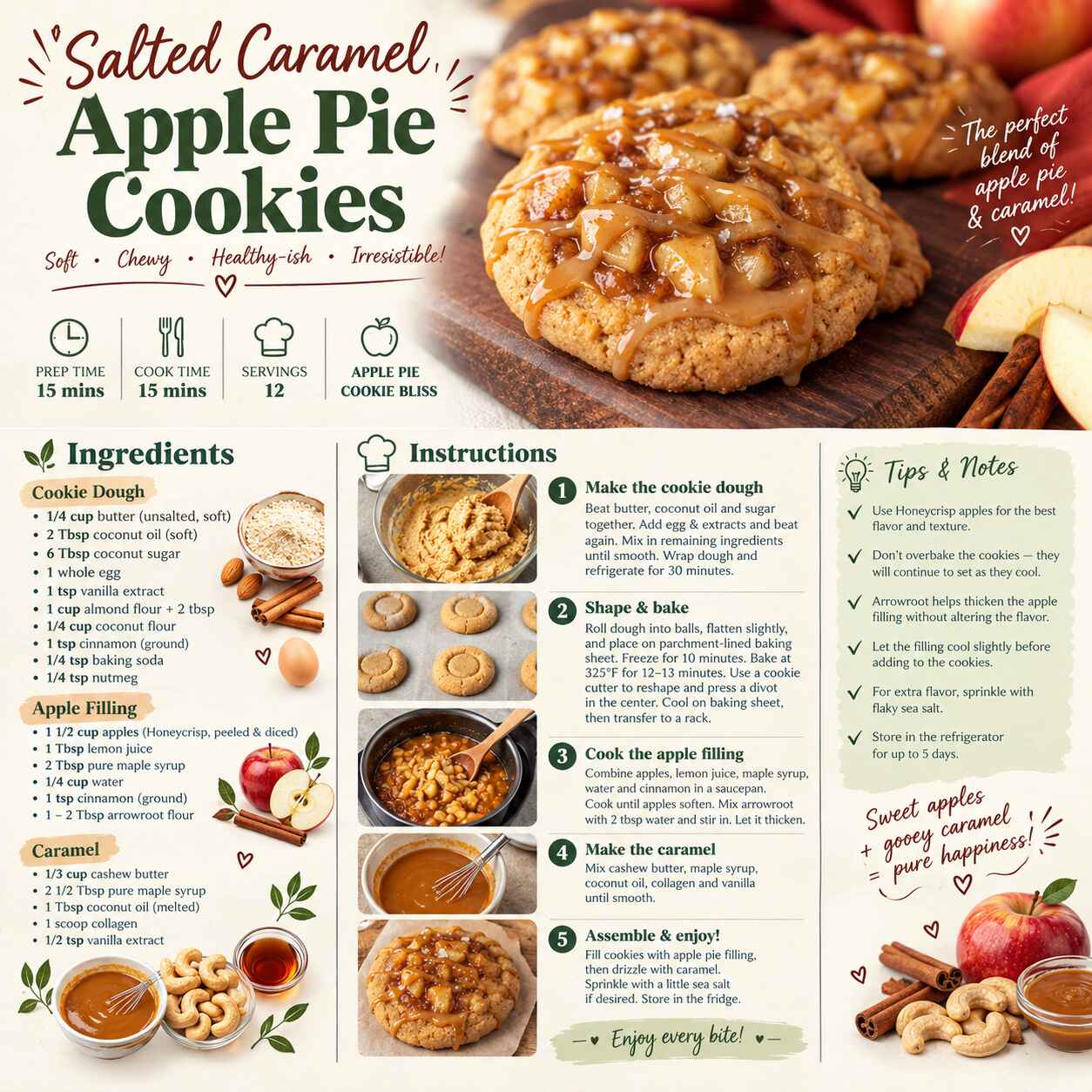 Salted Caramel Apple Pie Cookies