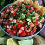 Bowl of fresh homemade pico served with tacos