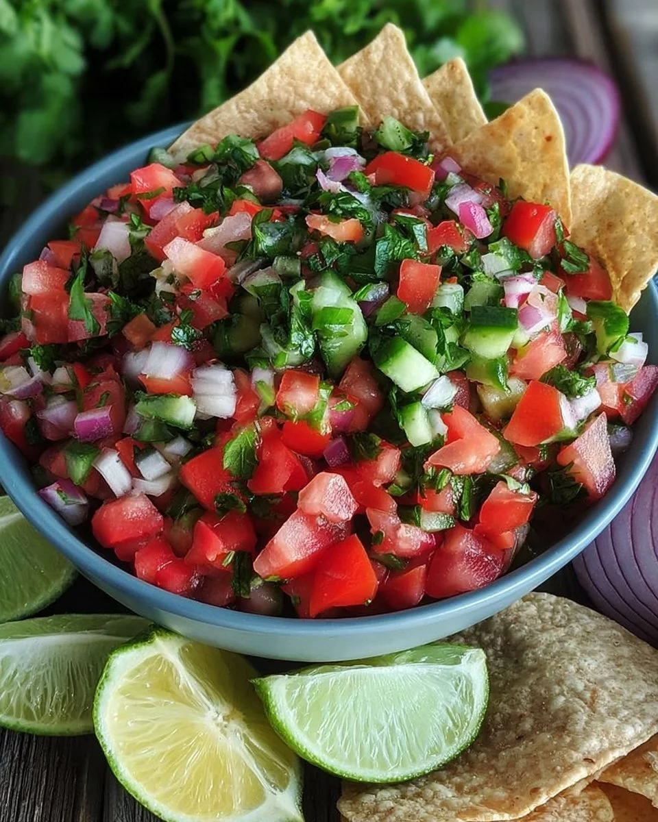 Bowl of fresh homemade pico served with tacos